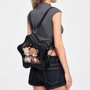 Kawaii Bear Print Cute Backpack for Women 🎒🐻
